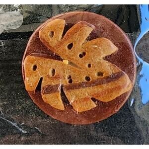 NEW Hawaiian Wooden Monsterra Leaf Post Earrings Jewelry Hawaii 1.5" Gift Plants